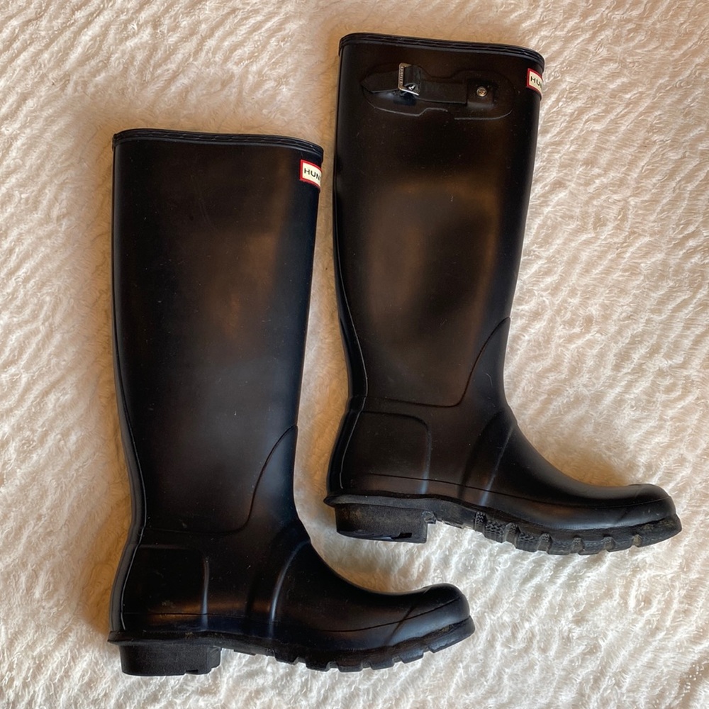 Hunter Original Tall Matte Black Rain Boots - Size 9